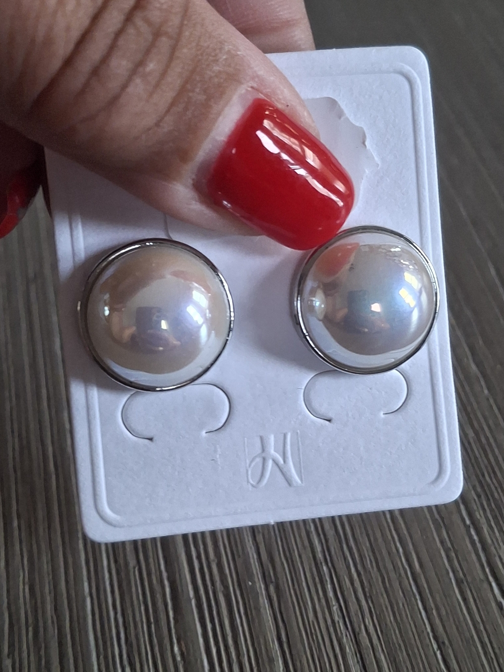 Classic White Pearl Dome Stud Earrings - Unbranded